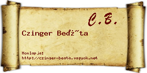 Czinger Beáta névjegykártya