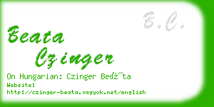 beata czinger business card